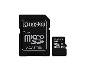 Kingston (8GB) microSDHC UHS-1 Memory Card with Adaptor
